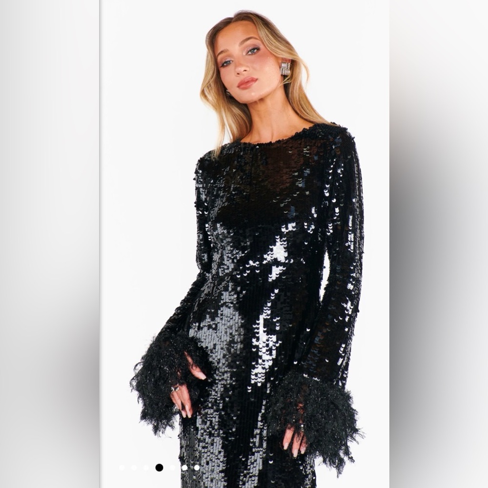 Show Me Your MuMu Priscilla Black Sequin Long Sleeve Dress